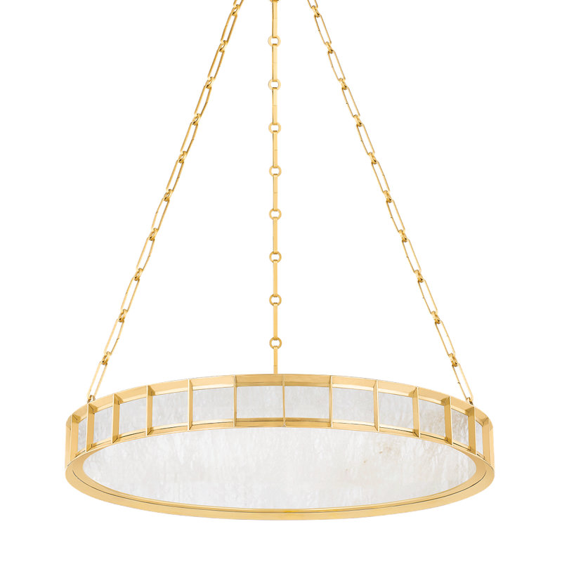 Leda Alabaster Chandelier, 4" H x 30" W x 30" D
