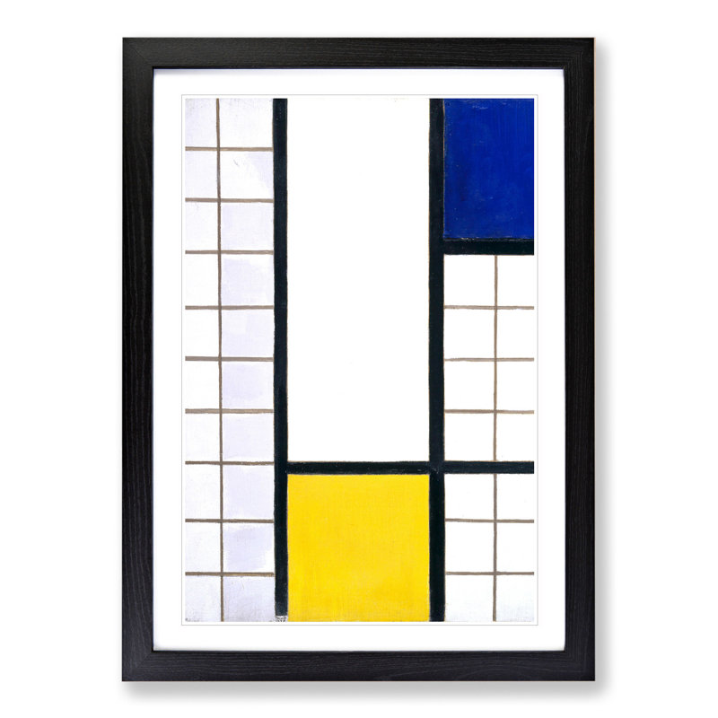 Composition Vol.4 by Theo Van Doesburg - Picture Frame Graphic Art, 65cm H x 48cm W x 2cm D, Black Framed