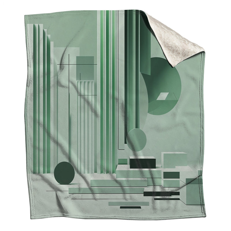 Mint Geometric Composition Blankets, 50in W x 60in H