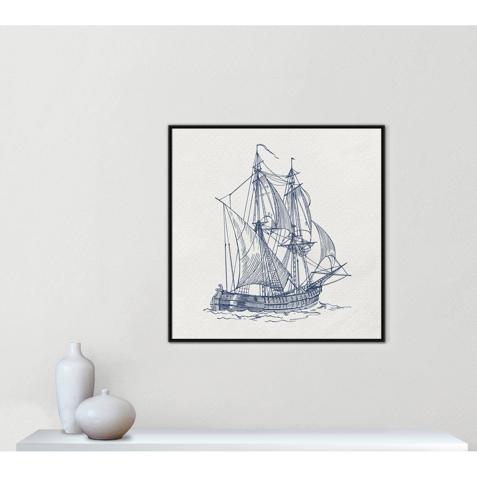Into the Sea Collection "Into the Sea I" Print, 41.5" H x 41.5" W, Espresso