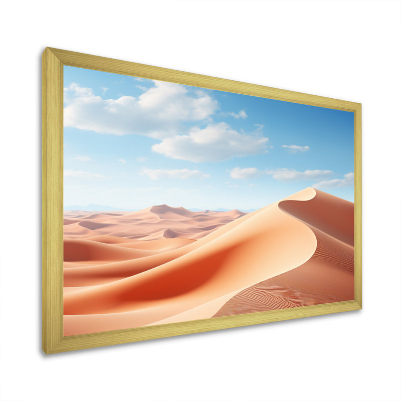 Desert Infinity Dunes I - reproduction sur toile, H 12 po x l 20 po x P 1 po, Encadrement doré