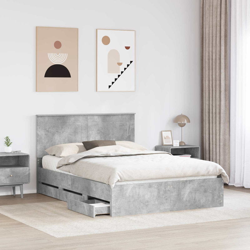 Bed, Kingsize (5'), Concrete Grey