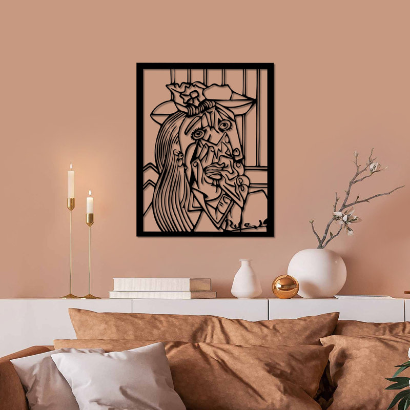 Elegant Decorative Metal Wall Accessory, Black Finish, 17.3 x 22.0 inches | 100% Metal Construction, Thickness: 0.06 inches | Stylish Home Décor for Living Room, Bedroom, or Office, Durable and Eye-Catching Design