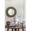 Miroir d'appoint rond doré et noir avec texture tissée