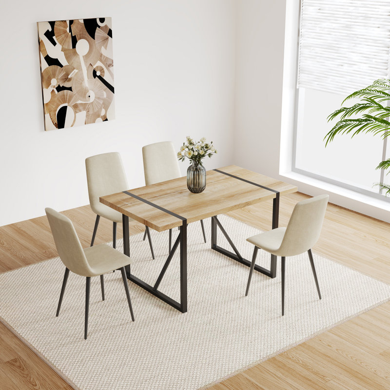 Ensemble de 4 tables de salle à manger 55 po, Beige