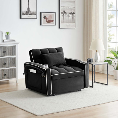 Canapé-lit pliable polyvalent avec dossier réglable et port USB