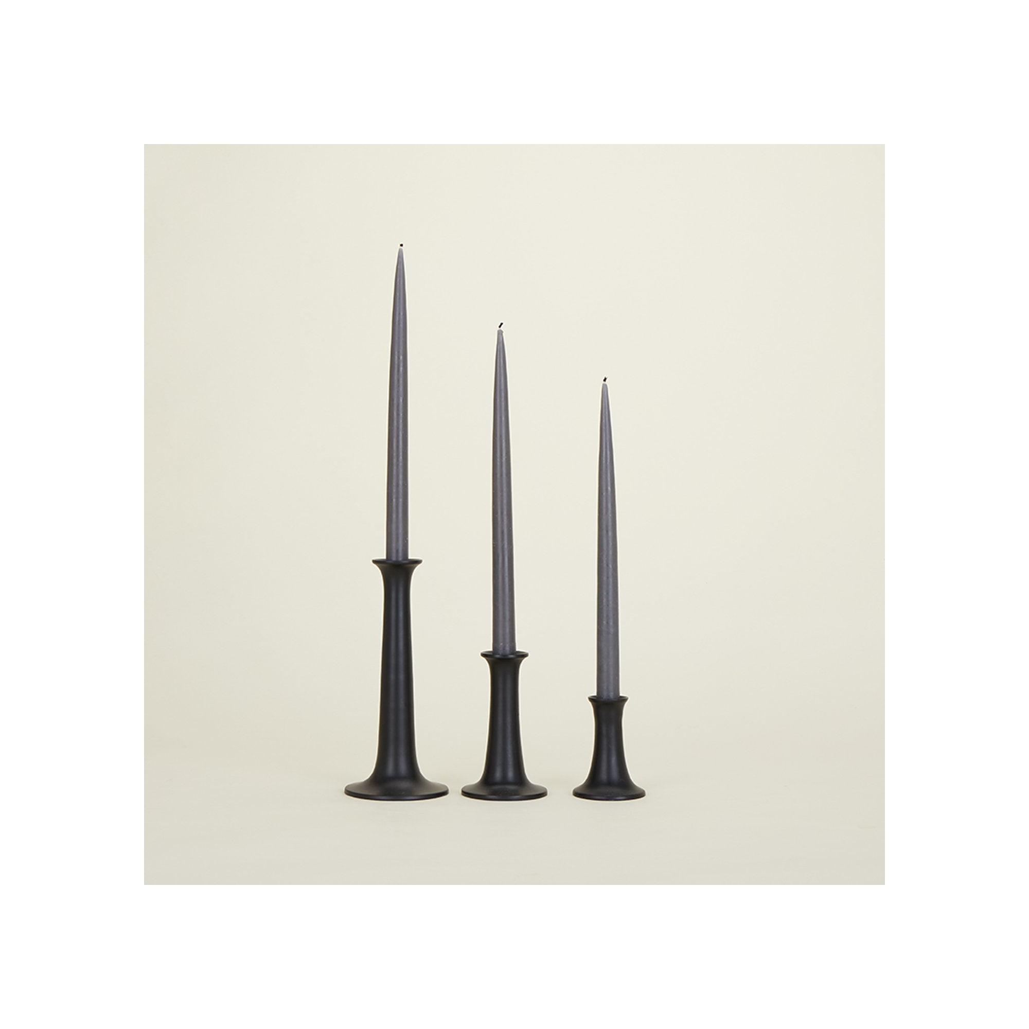 Aluminum Tabletop Candlestick, Black, 5.5" H x 3.5" W x 3.5" D