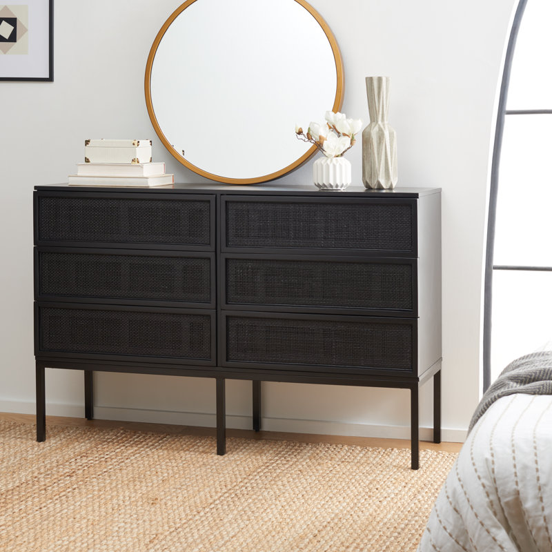 Prudhoe 54'' W 6 - Drawer Dresser, Black