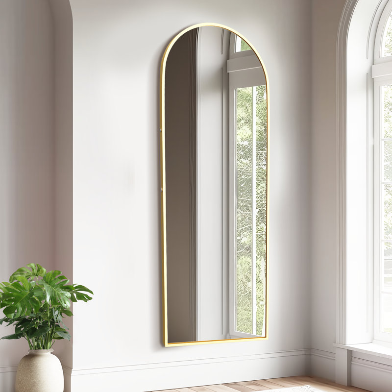 Grand miroir de plancher arqué pleine longueur, Or, 67 po x 24 po