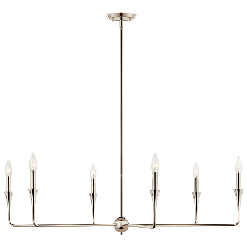  Lustre en acier à intensité variable, Nickel poli, H 19,25 po x l 40,25 po x P 40,25 po, 6
