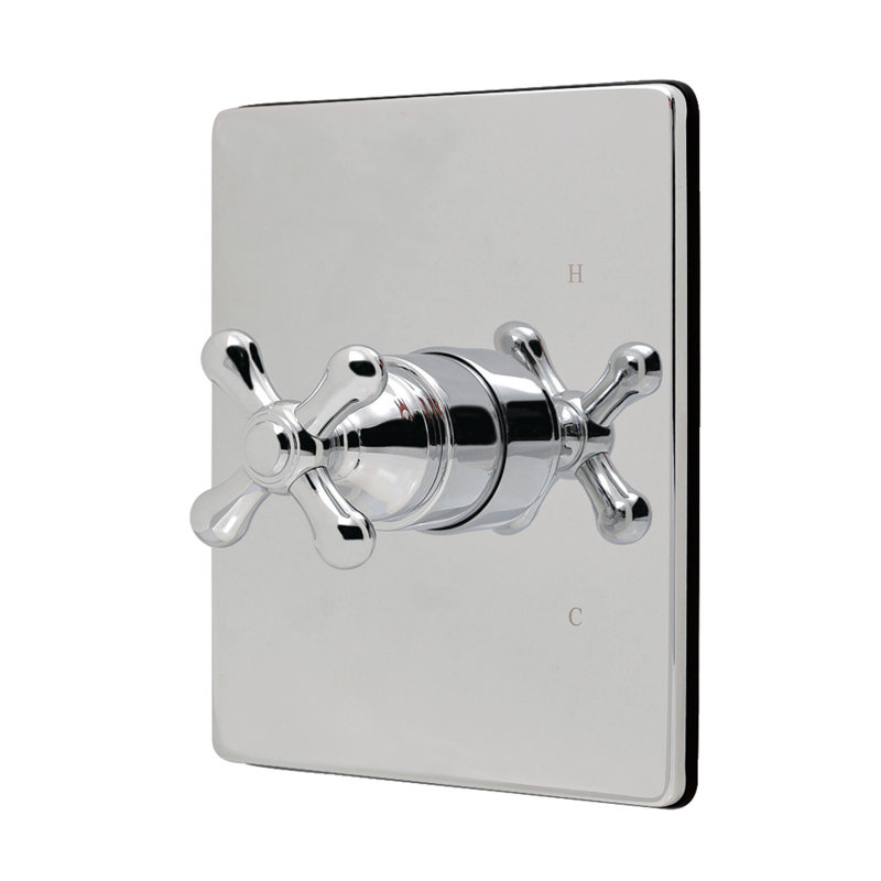 Kingston Brass Revival Single-Handle Pressure Balanced Tub and Shower Faucet Valve and Trim Kit, Polished Chrome