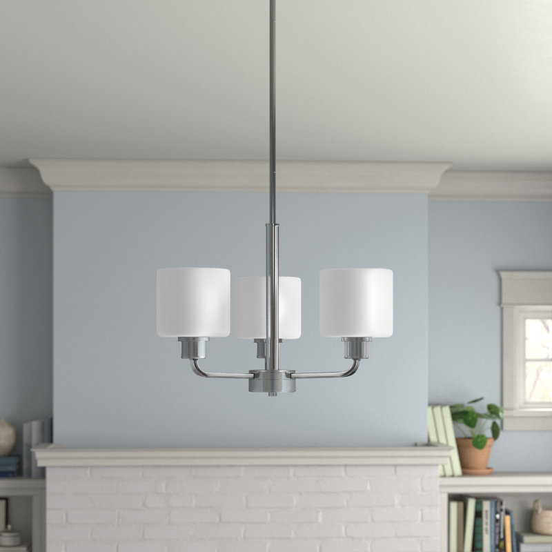 Lustre à trois lumières Canfield de Génération Lighting , Nickel brossé, Non