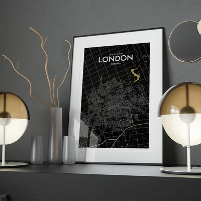 London Ontario City Map In Luxe - No Frame Print