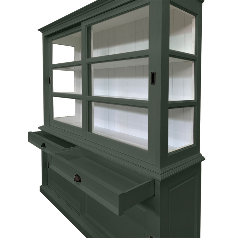 Jacksonport Display Cabinet, Cement Grey/White
