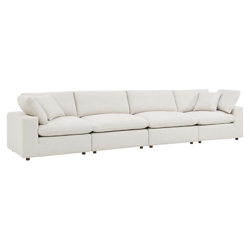 Canapé 4 places Modway Commix, Bouclé ivoire