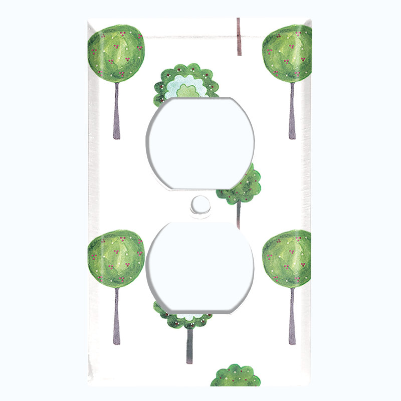 Plaque murale mignonne à 1 prise pour arbres fruitiers verts