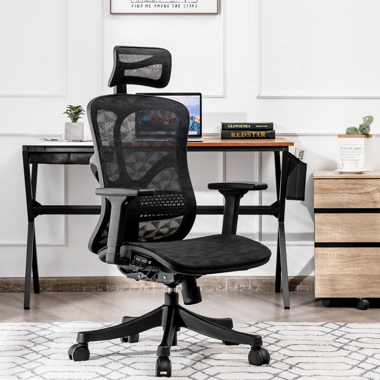 Inbox Zero Mesh Ergonomic Task Chair High Back with Footrest