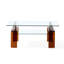 Table basse en verre trempé, table basse moderne en verre pour le salon, table basse avec rangement à 2 niveaux avec pieds-851707590