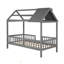 Lit simple en bois avec clôture-417164855