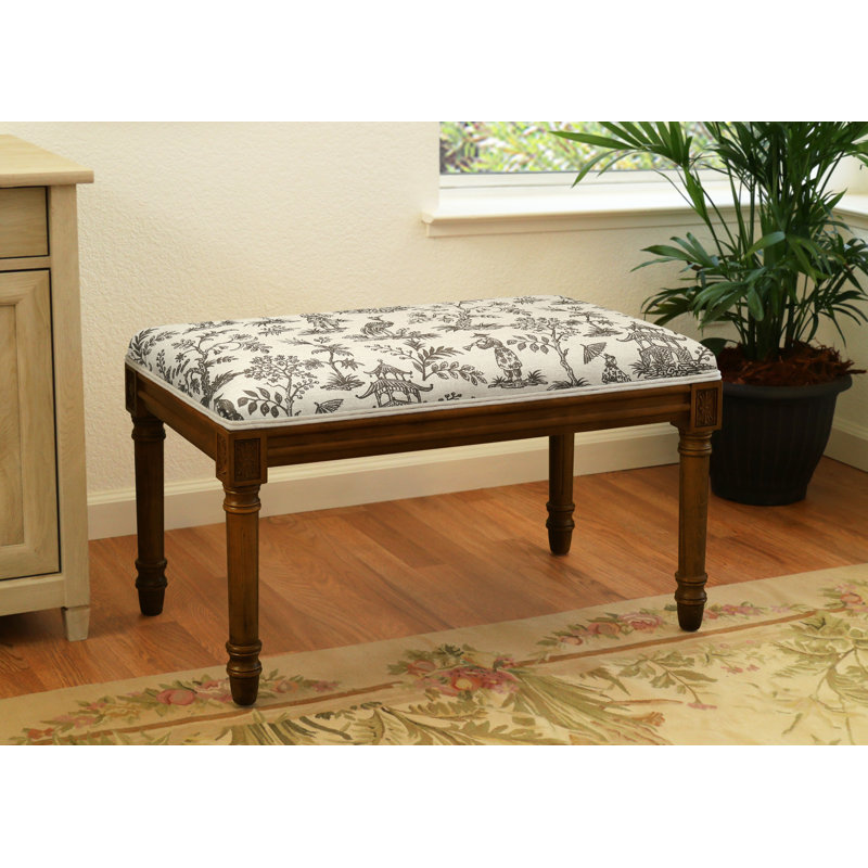 Banc en bois massif Cambel, Noyer / gris Cathay