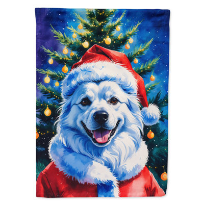 Chocolate Poodle Christmas House Flag