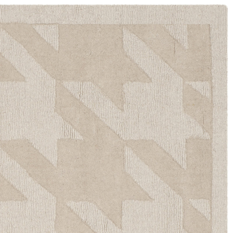 Hand-Tufted Beige Wool Square Area Rug