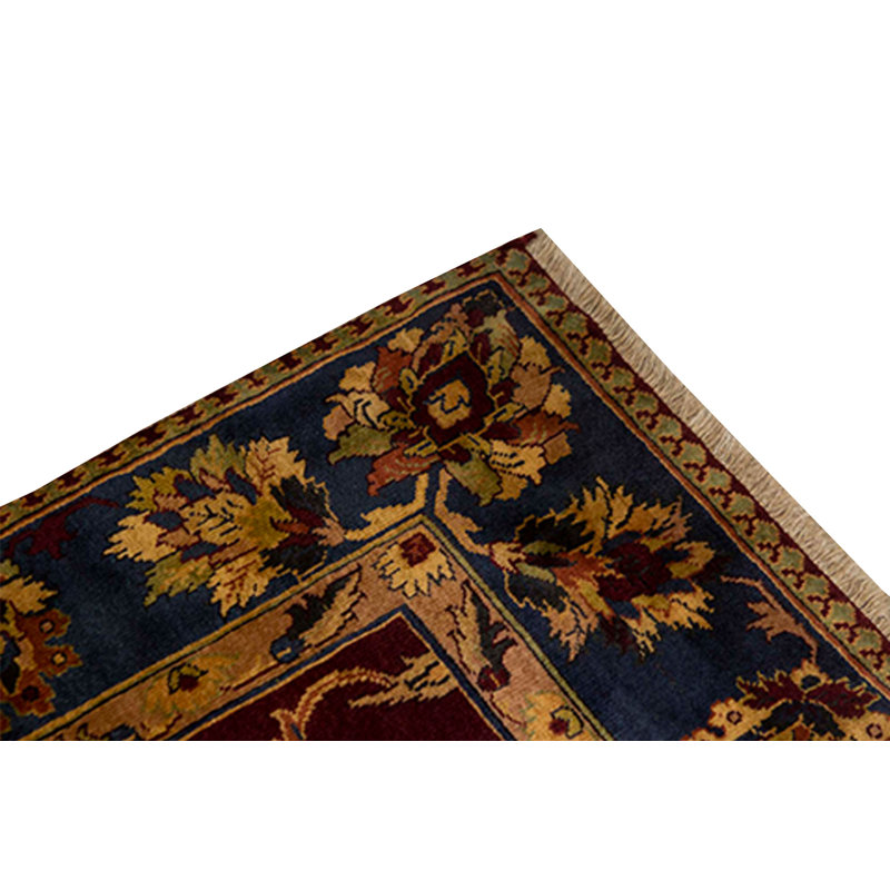 Hand-Knotted High-Quality Red and Black Area Rug