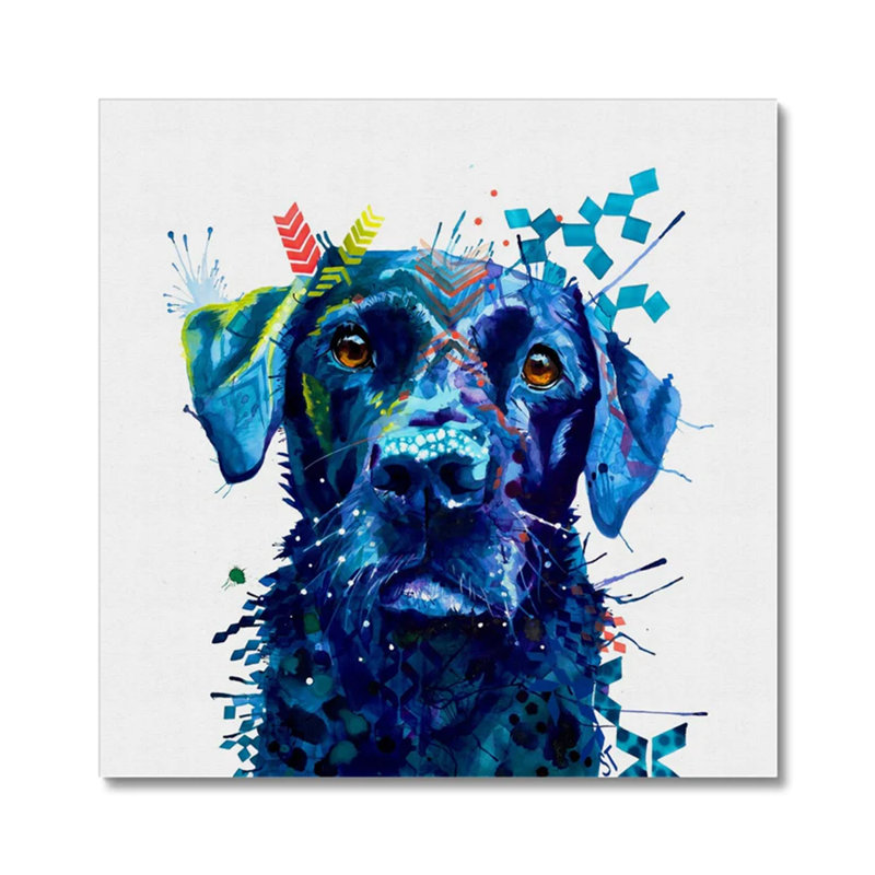 Sam the Labrador Dog Painting - Wrapped Canvas Art Prints from Sarah Taylor Art, 60cm H x 60cm W