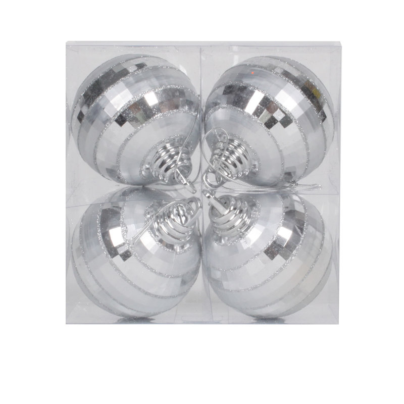 Ornement boule de Noël brillant et mat, Argent