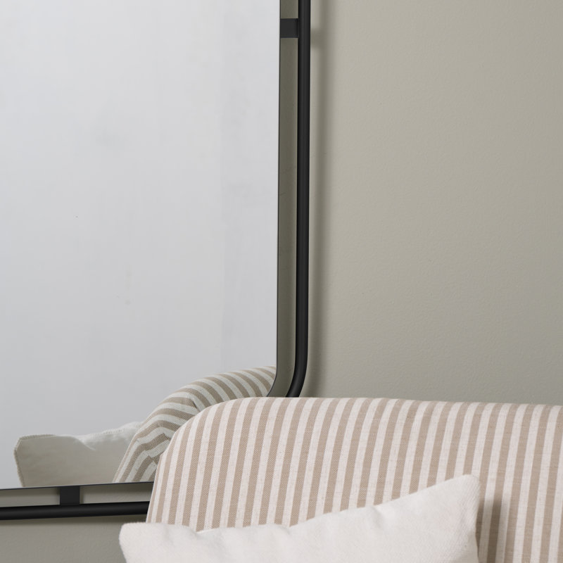 Sebastian Wall Mirorr, Matte Black, 34" H x 22.25" W