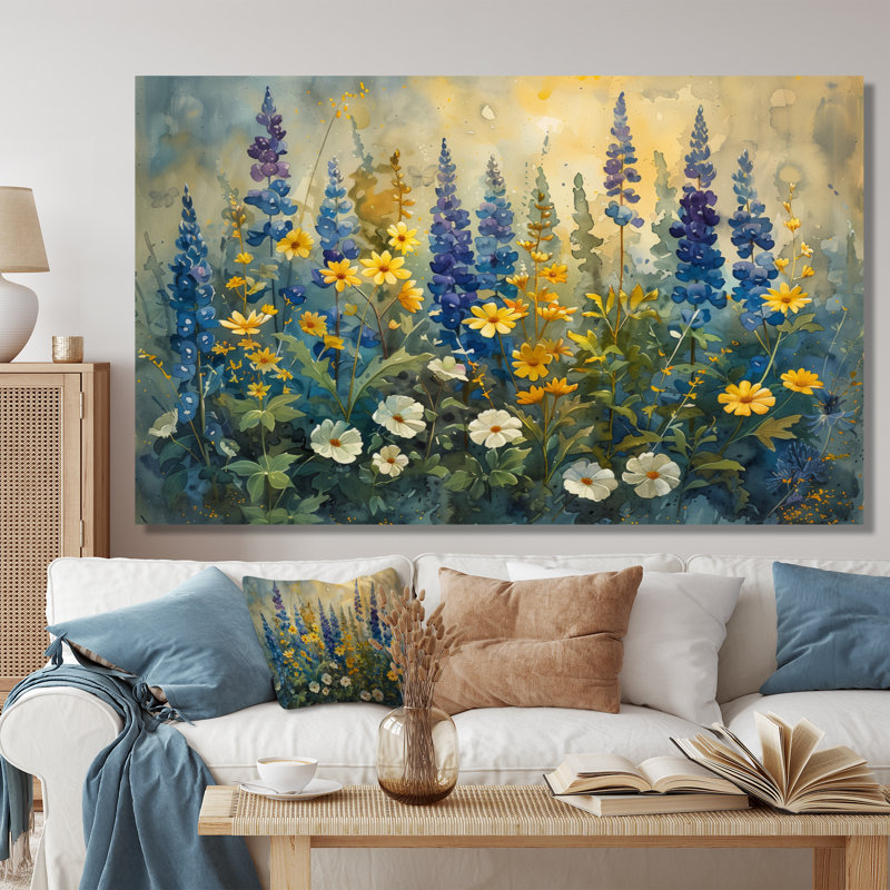 Belles - Lupin, art mural, Toile tendue, H 16 po x l 32 po