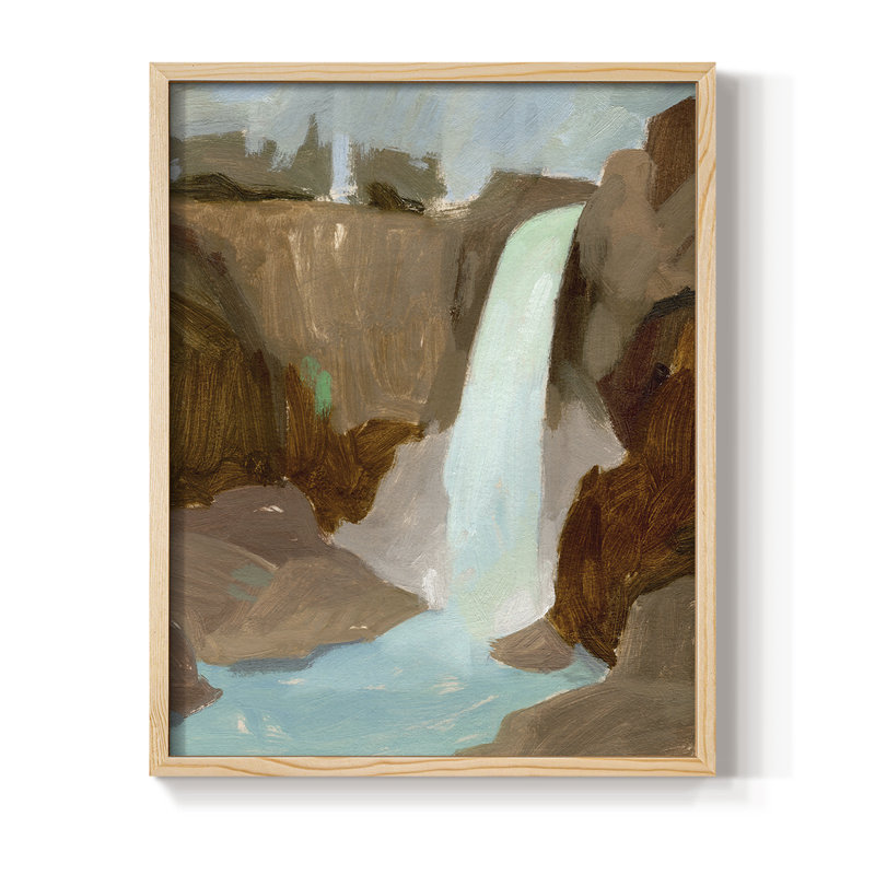Turquoise Falls II, reproduction encadrée - bois massif, H 30 po x l 24 po