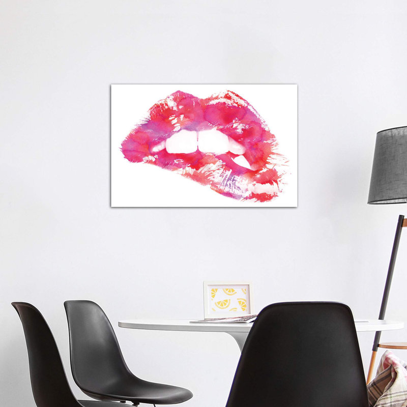 « lippss » par andreas lie-impression, H 32 po x l 48 po x P 1,5 po, Toile tendue