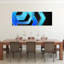 Art mural géométrique abstrait géométrique bleu dynamique-1805517509