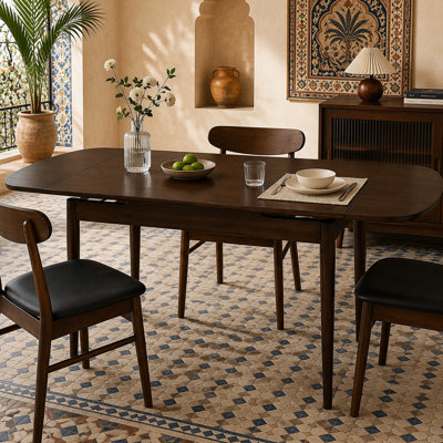 Solid Wood Extendable Dining Table Expandable Kitchen Table for 4-10 People 47.2"L-63"L Expandable Table for Dining Room, Kitchen, Living Room