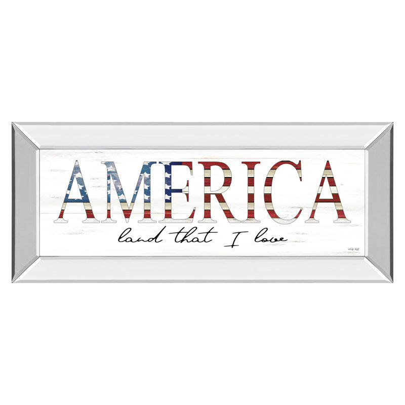 Art mural Patriotic Pride - 18 po x 42 po - Cadre en miroir