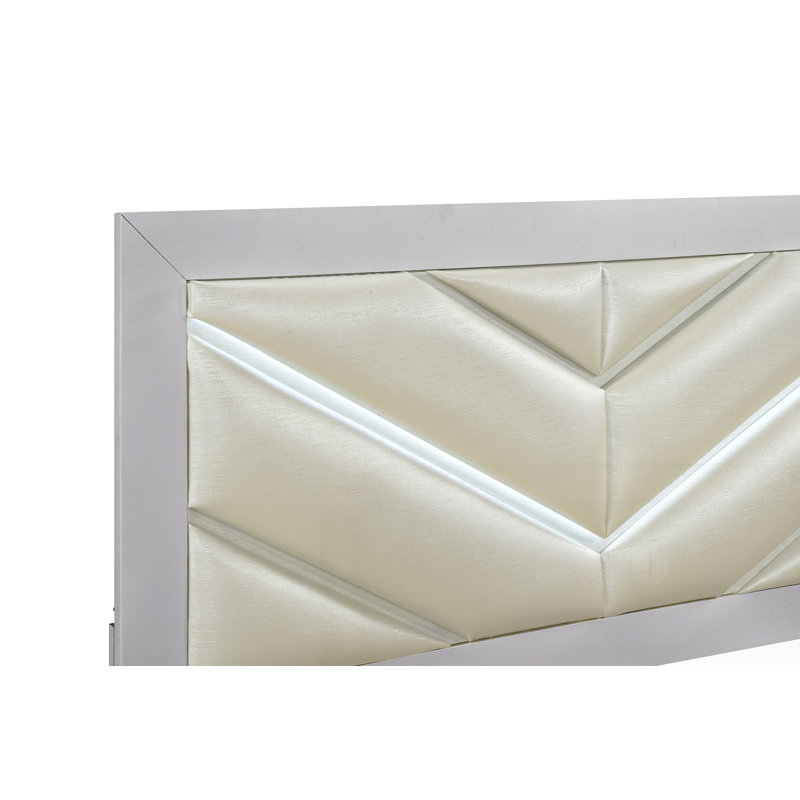 Lit minimaliste moderne avec tête de lit, Lit double