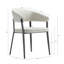 Chaise de salle à manger rembourrée en cuir avoine Belle Modern-1065379686