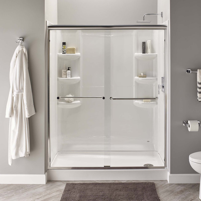 Arctic White Acrylic 72"H x 60"W Three Panel Shower Wall Set