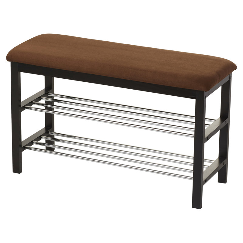 Banc de rangement pour 8 paires de chaussures, Noir / Chocolat
