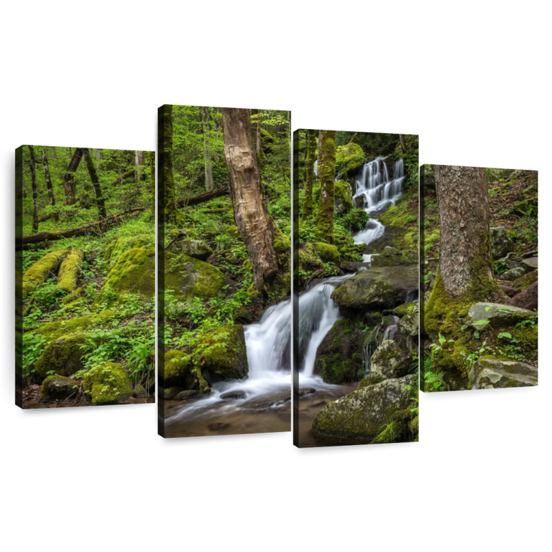 Alvord Smoky Mountain Waterfall, 54" H x 84" W