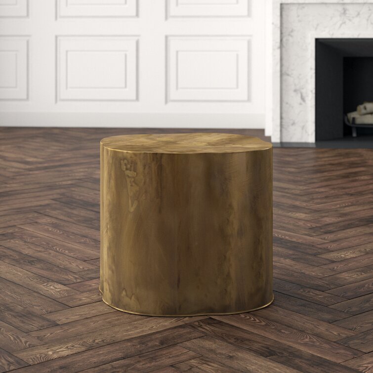 Bernaby End Table In Antique Brass Finish