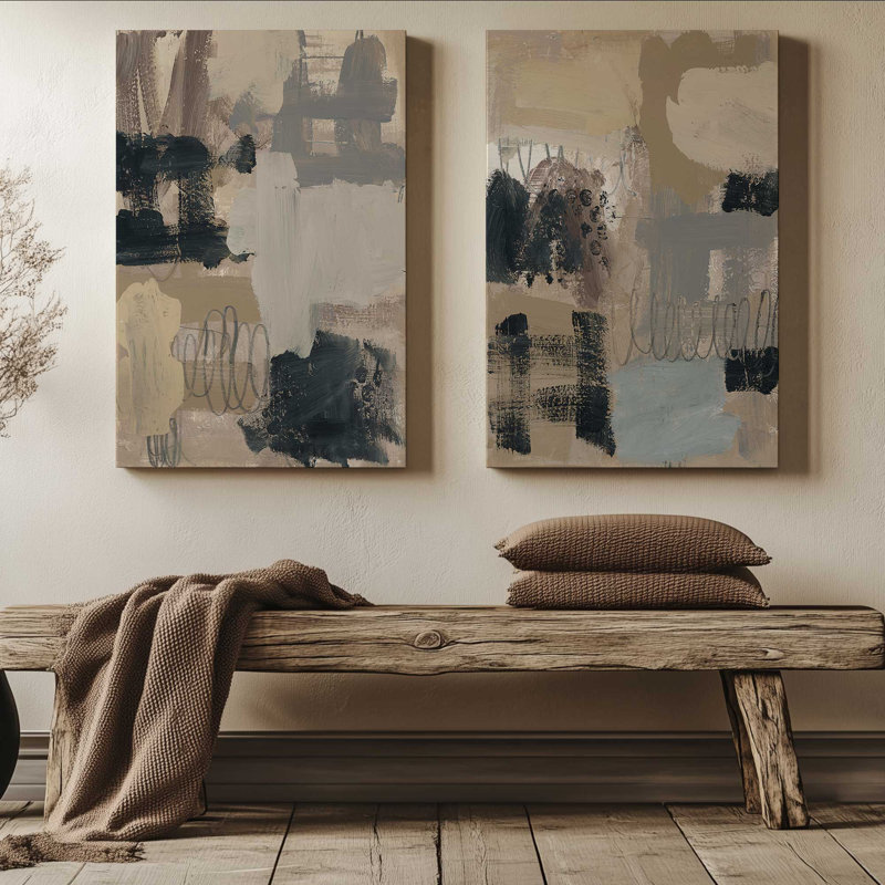 Terre et ombre, ensemble de 2, H 18 po x l 24 po, Toile tendue