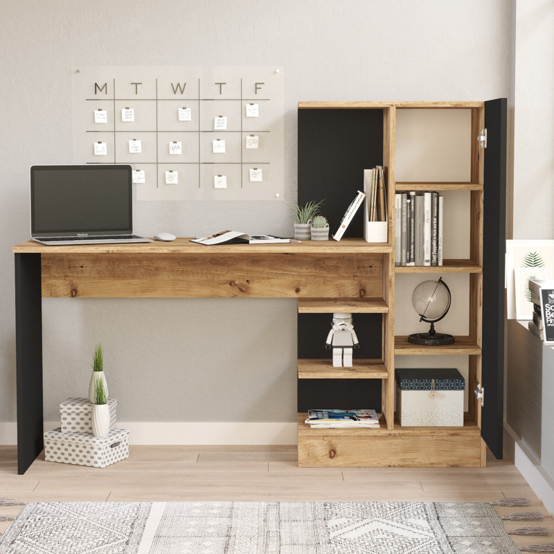 Efaz Desk, Atlantic Pine/Black