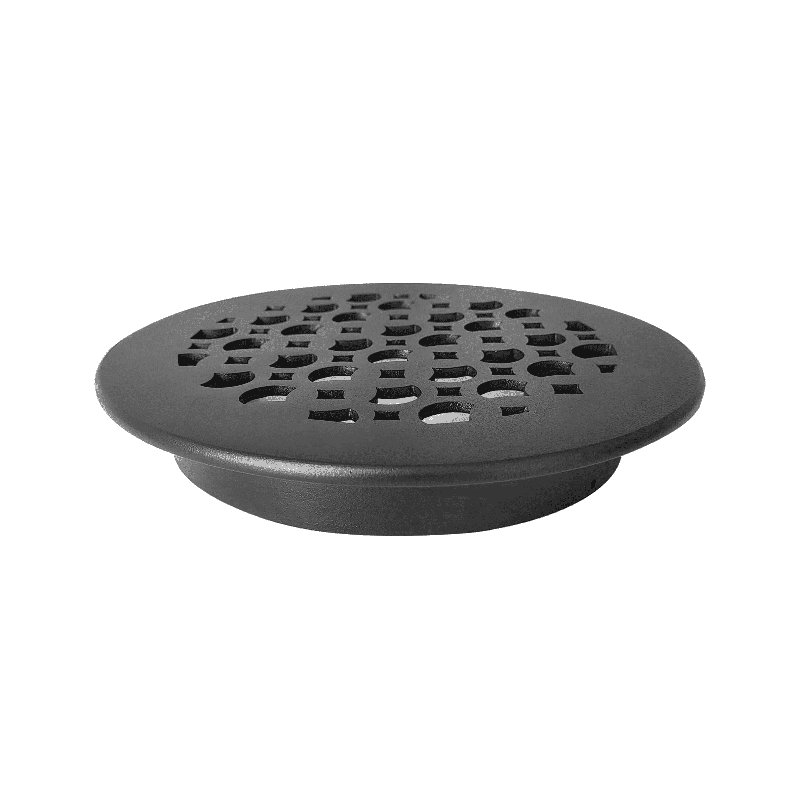Grille d'aération 9,65 "Tudor Mushroom, ronde 8", fonte d'aluminium, VR100, Noir, noir, noir, noir