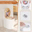 Toilet Seat With Soft-Close Mechanism, Wood, Toilet Seat, O-Shape With Hinges, Quick Release Function For Easy Cleaning, Flower Goddess Motif