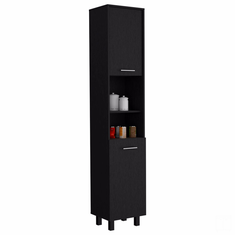 Armoire garde-manger Almada, trois tablettes intérieures, Noir