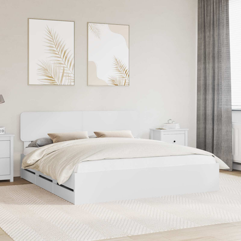 Bed Frame, Super King (6'), White