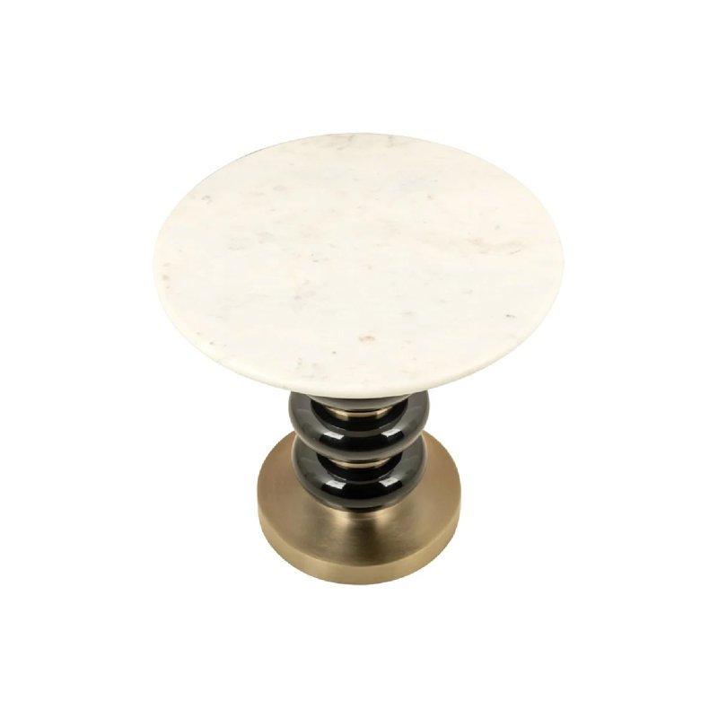 Marble Top End Table, Black