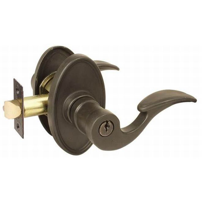 Siena Keyed (Entry) Door Lever, Flat Black, Right